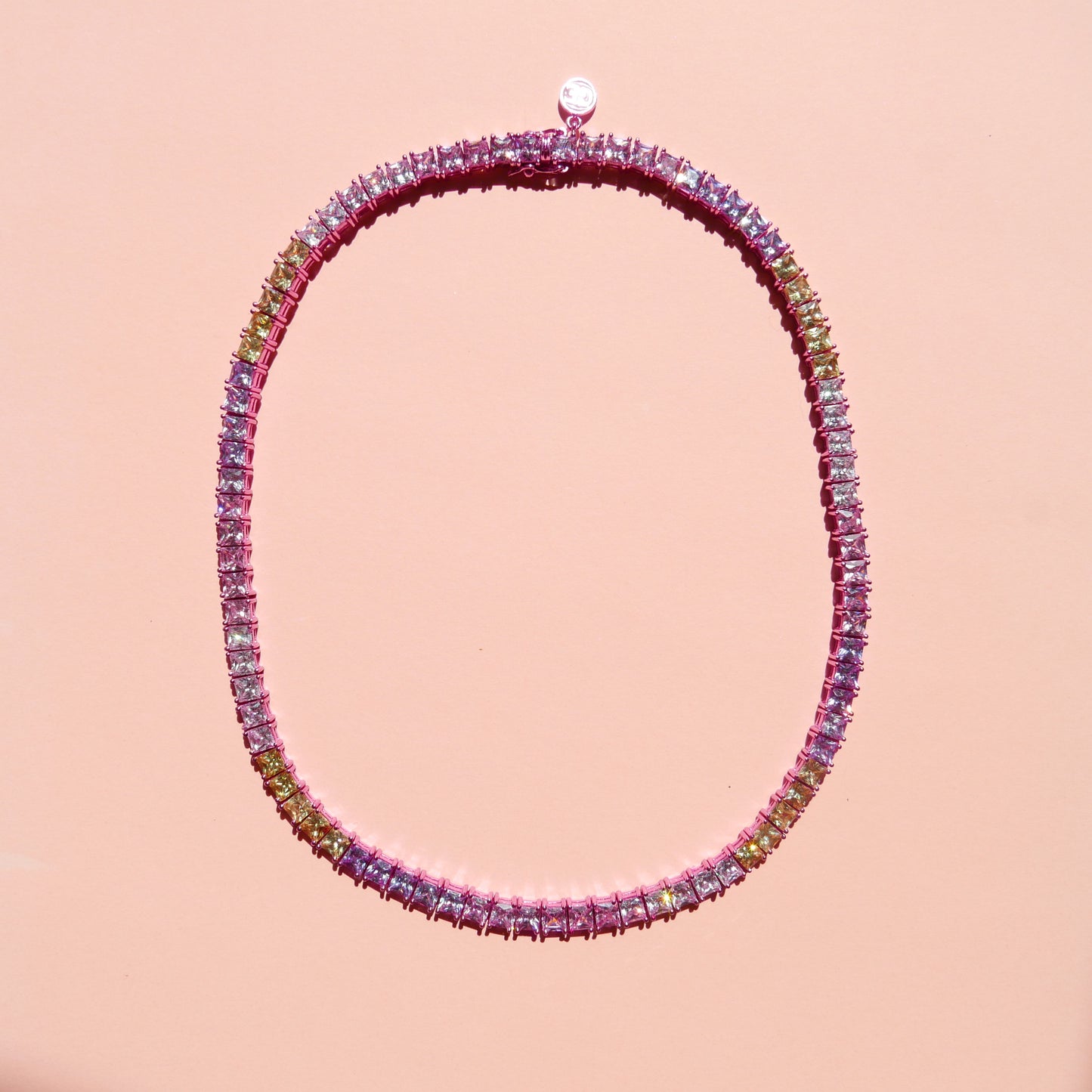 Pink Tennis Necklace