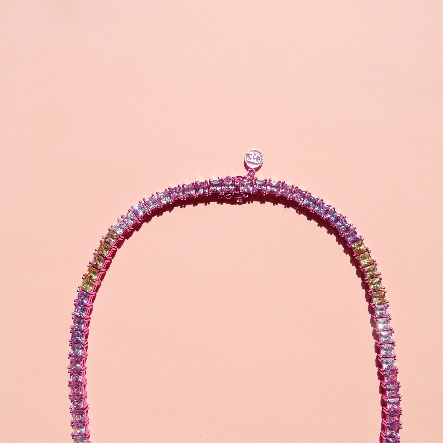 Pink Tennis Necklace