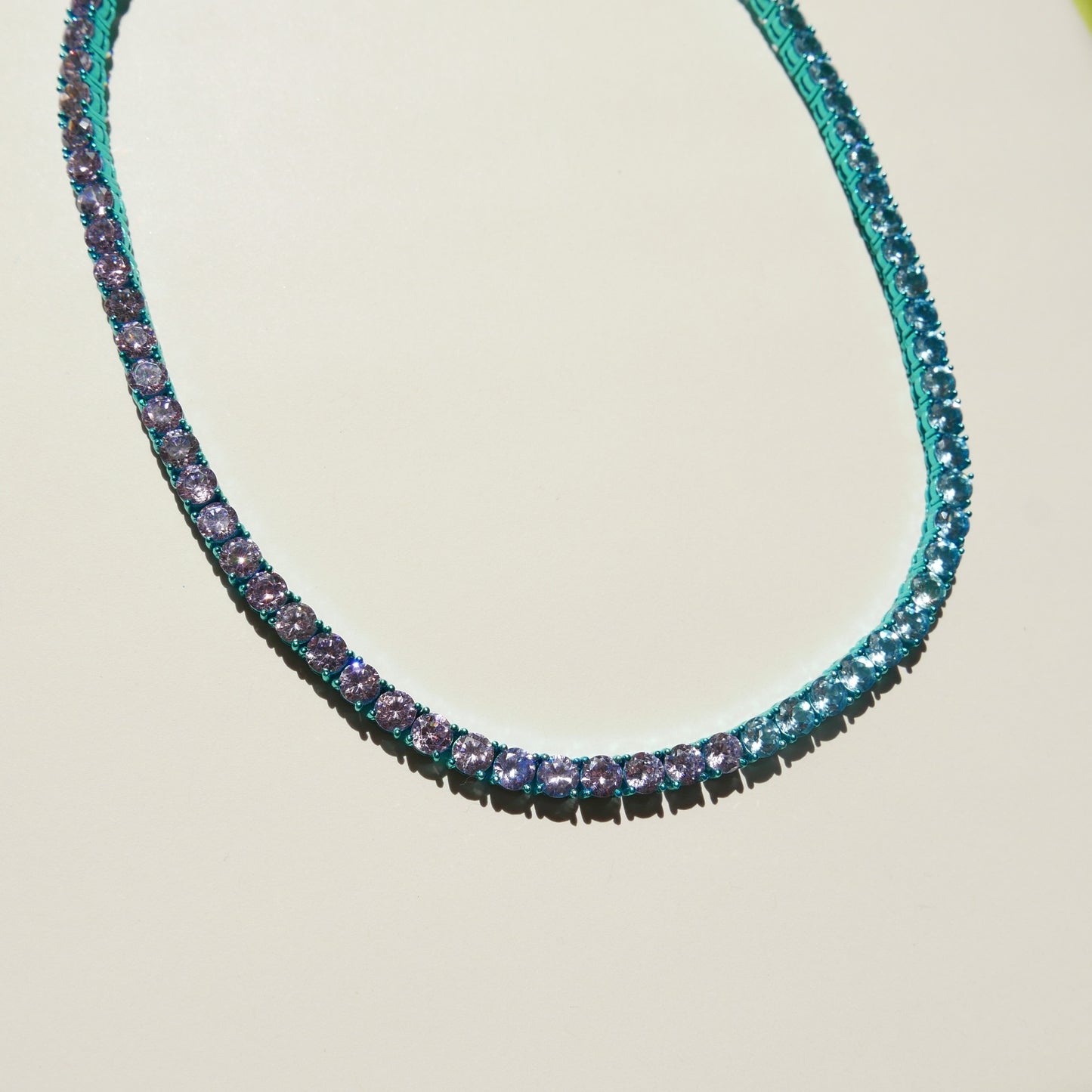 Blue Tennis Necklace