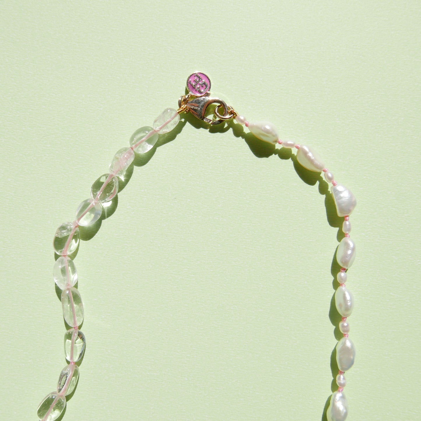 Pink Pendant with Keshi Pearls