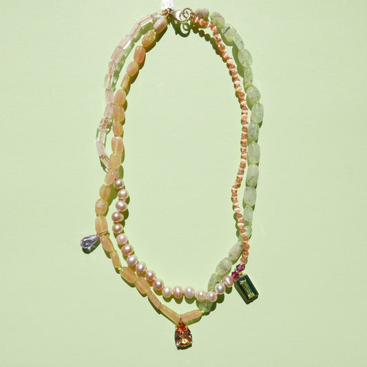 Summer Tone Double Enamel Necklace