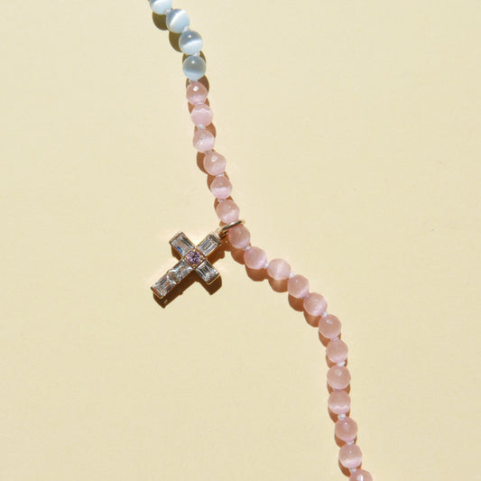 Enamel Necklace with a Cross