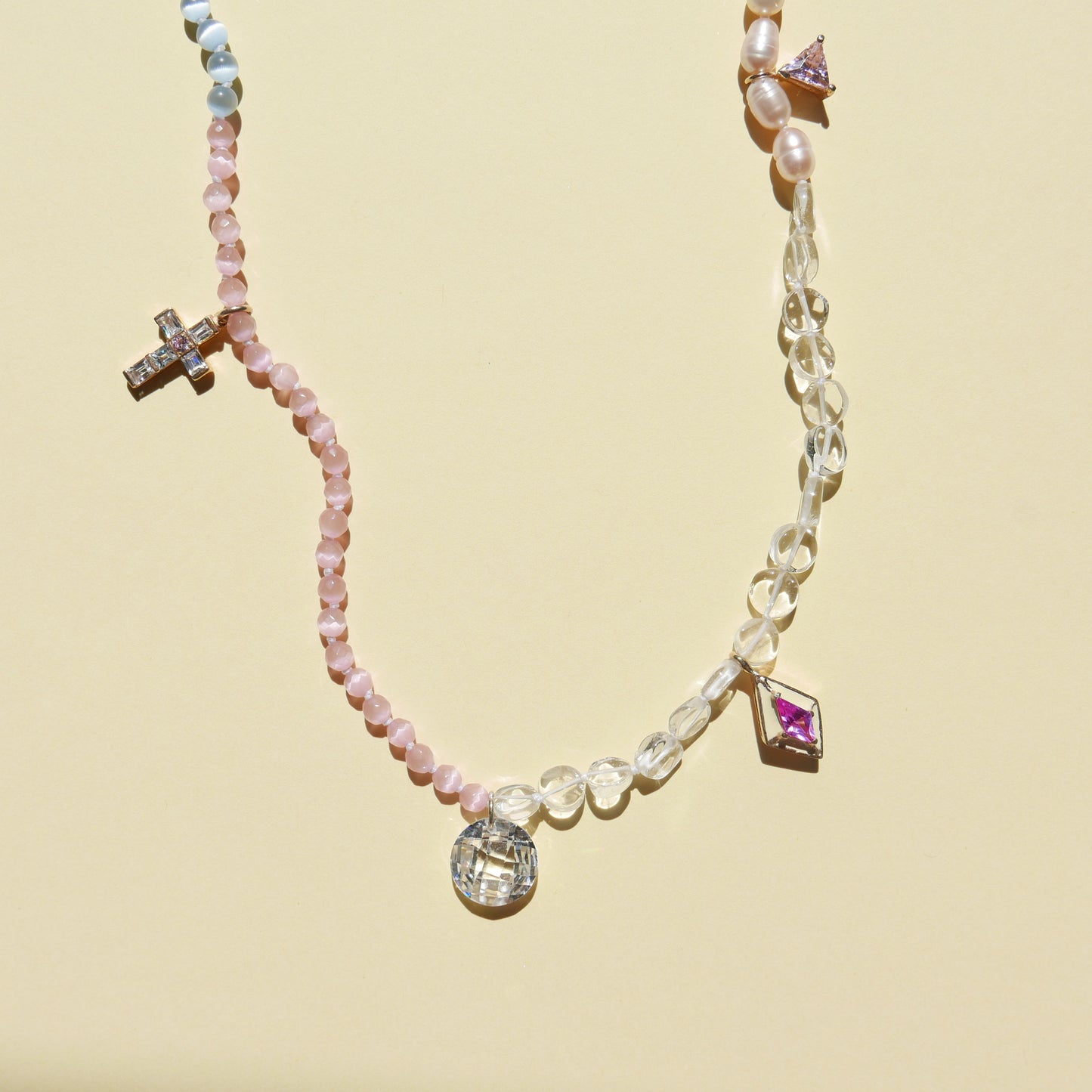 Enamel Necklace with a Cross