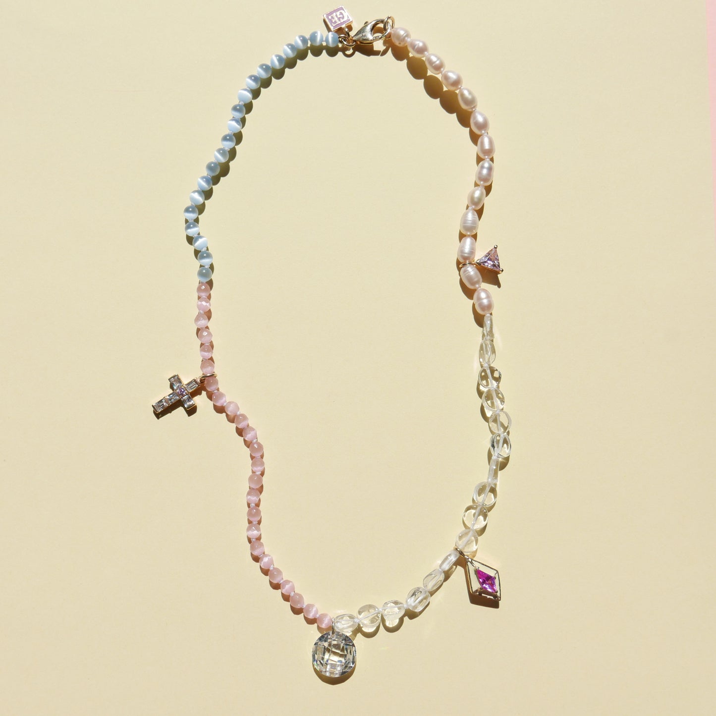 Enamel Necklace with a Cross