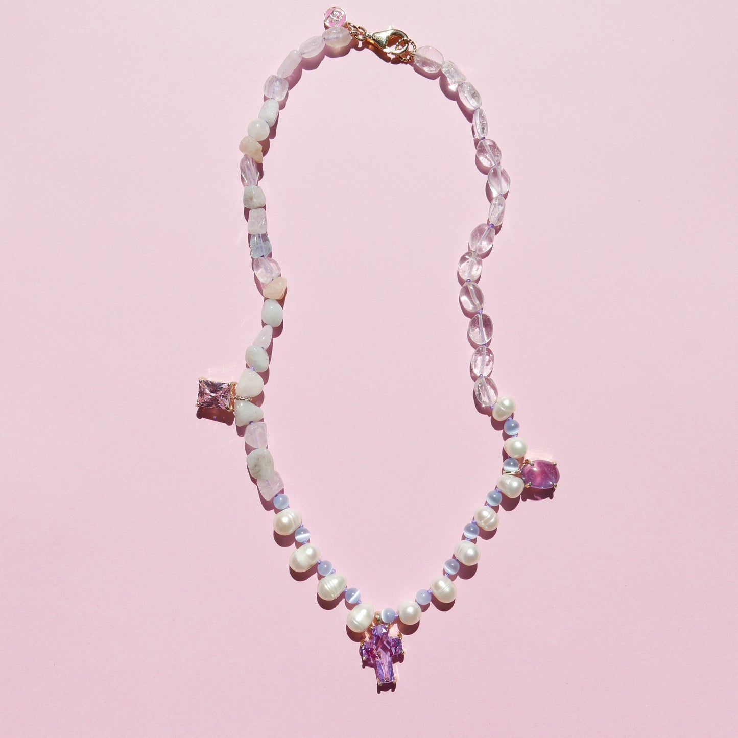 Purple Cross Pendant Necklace