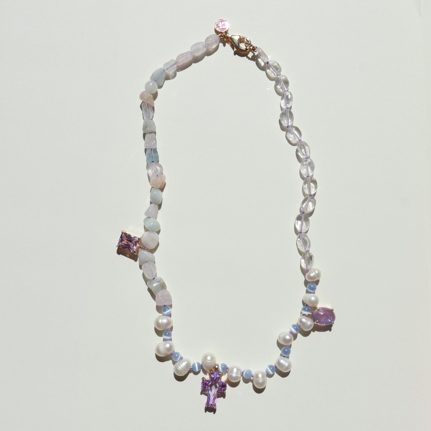 Purple Cross Pendant Necklace