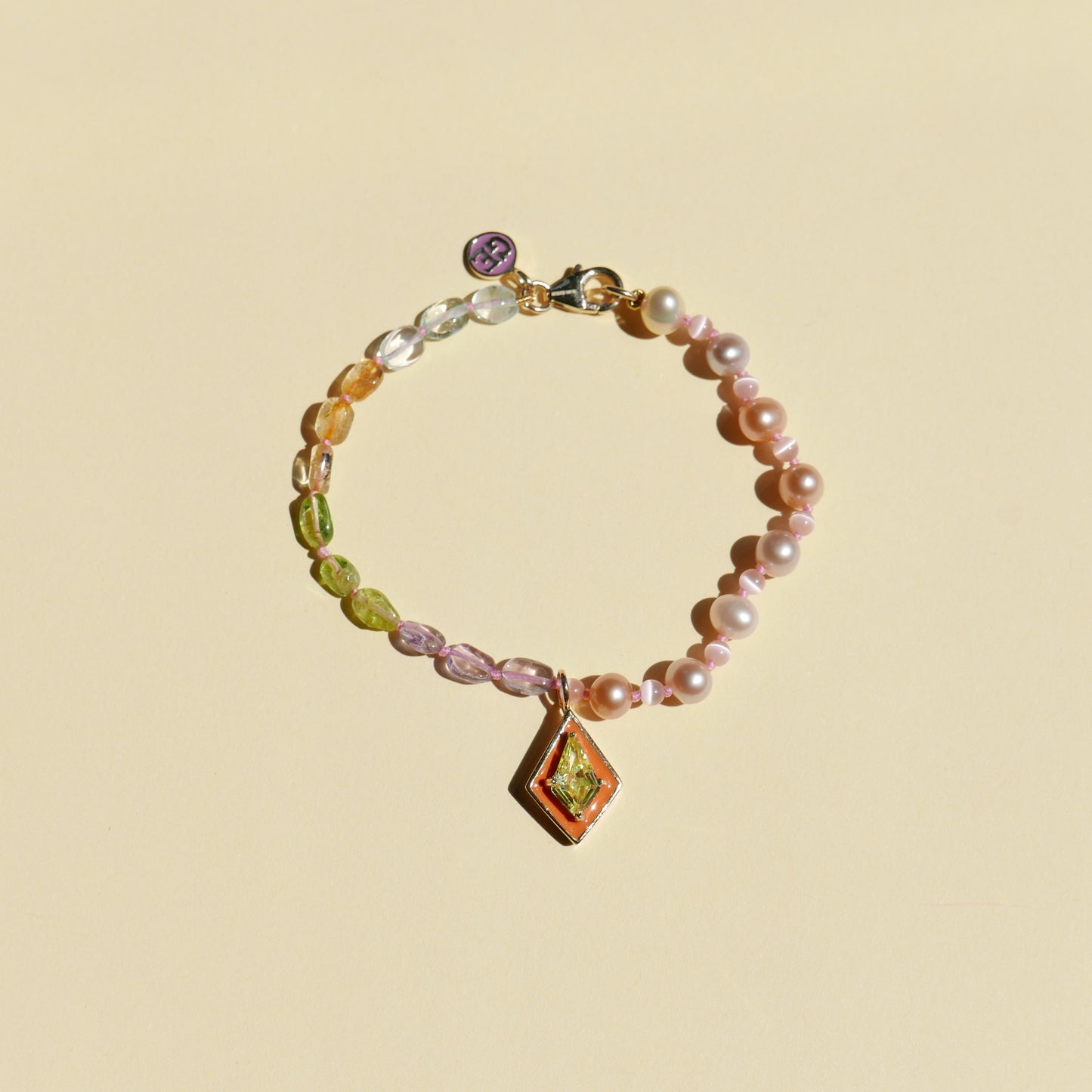 Orange Enamel Rainbow Bracelet