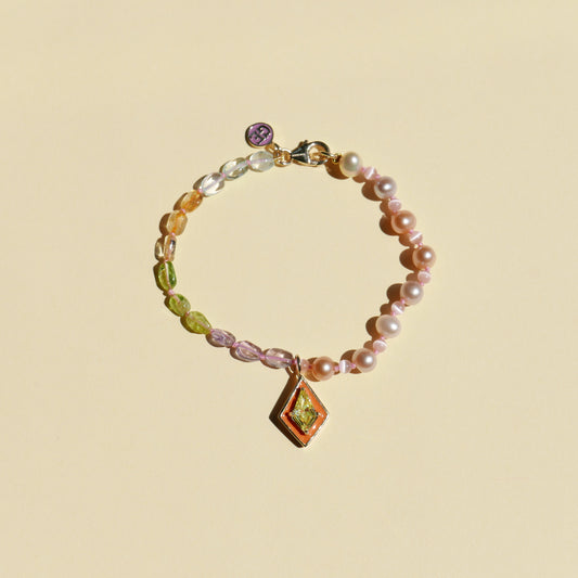 Orange Enamel Rainbow Bracelet