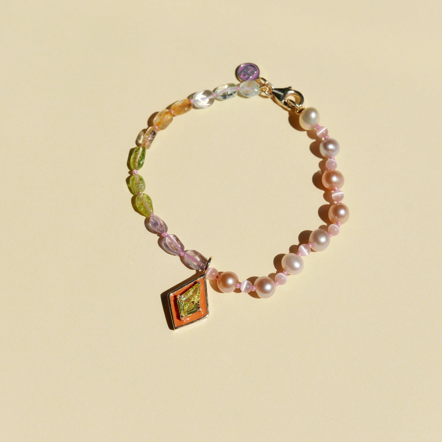 Orange Enamel Rainbow Bracelet