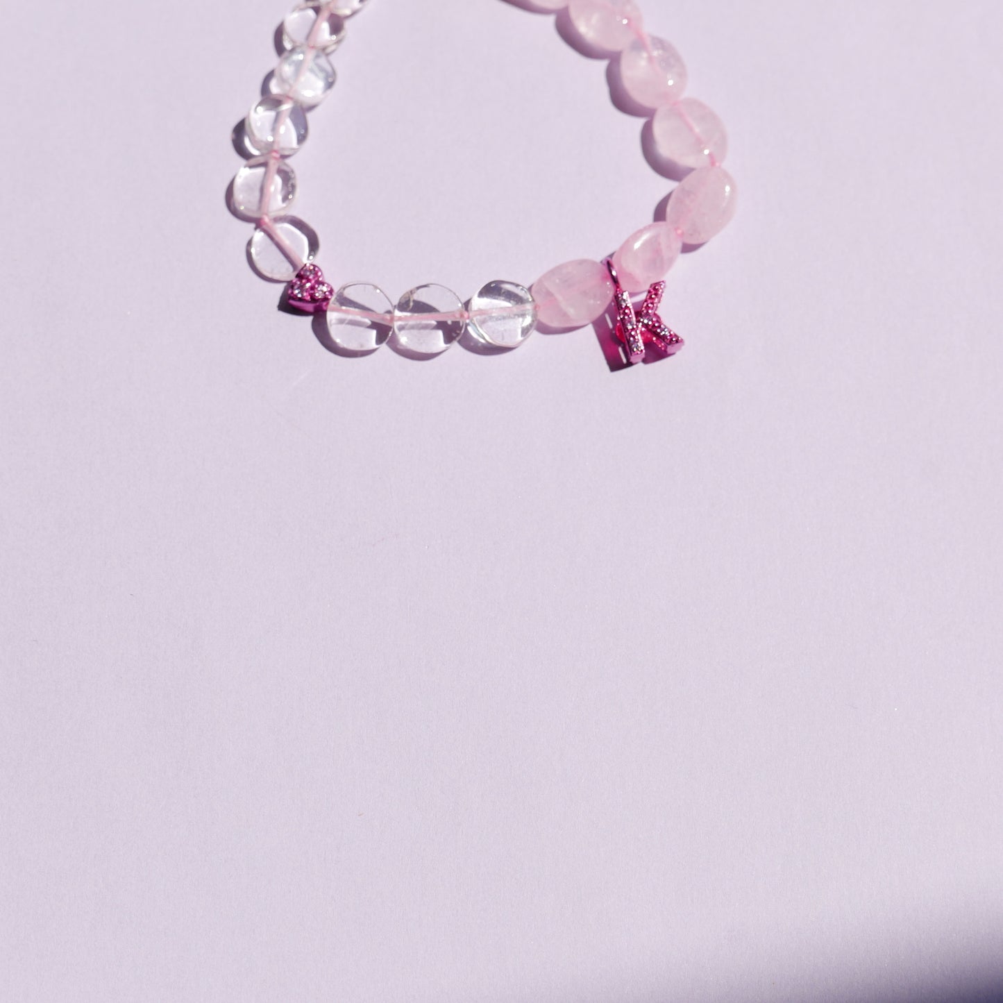 Pink Electric Bracelet with a "K" & Mini Heart