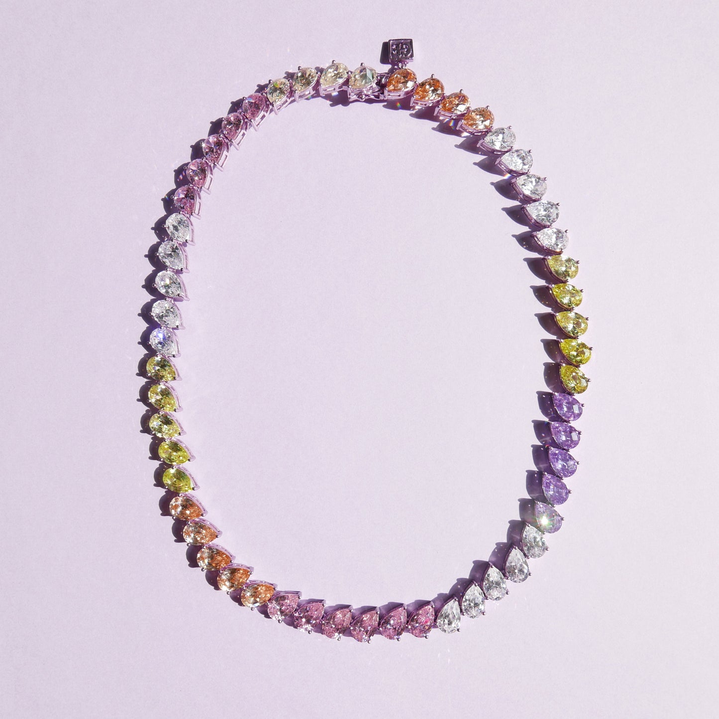 Purple Pear Tennis Necklace