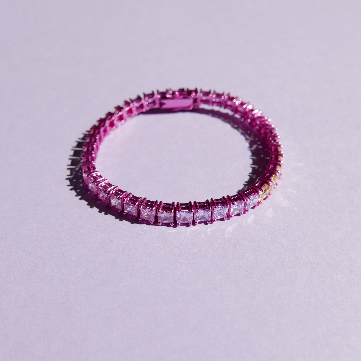 Summer Tone Pink Tennis Bracelet