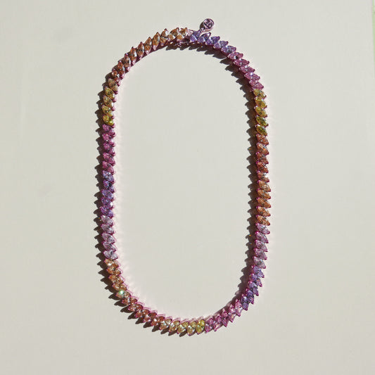 Multicolor Marquise Tennis Necklace