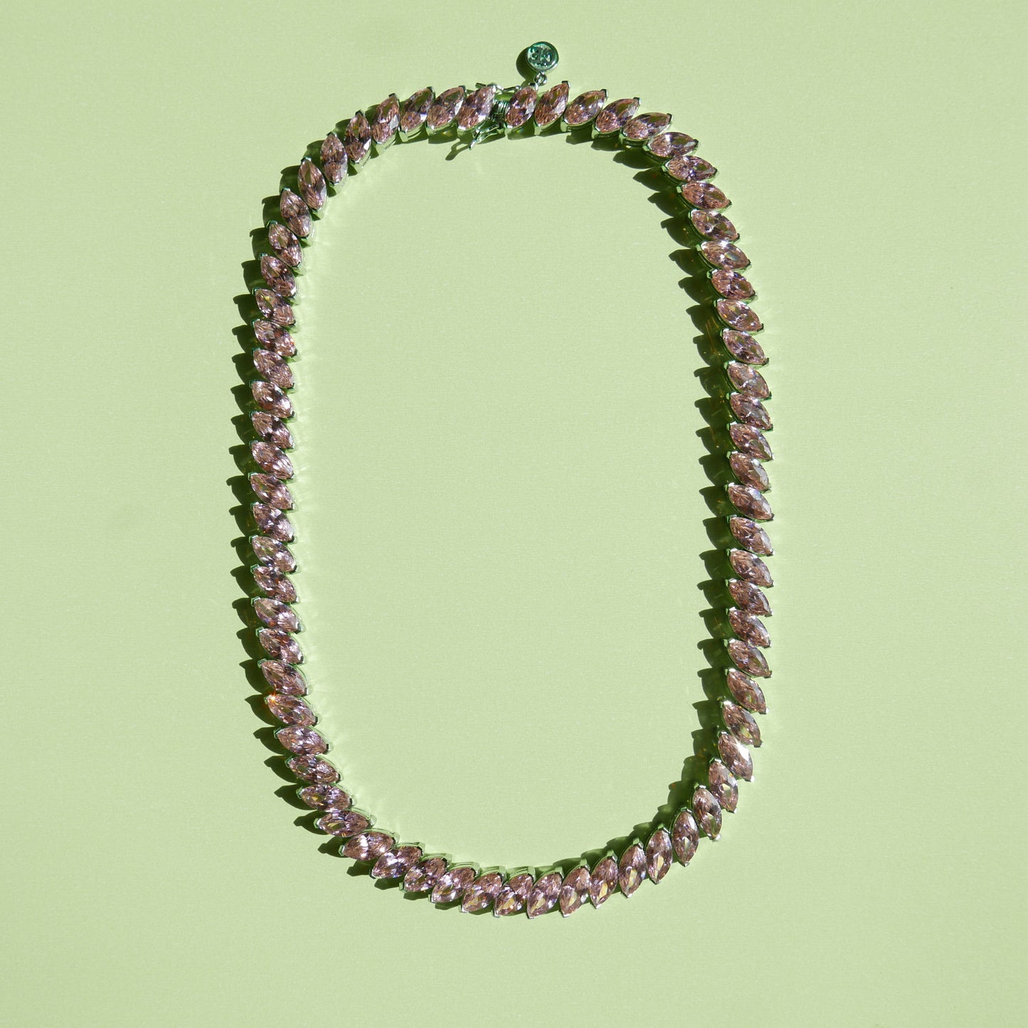 Pink Marquise Tennis Necklace