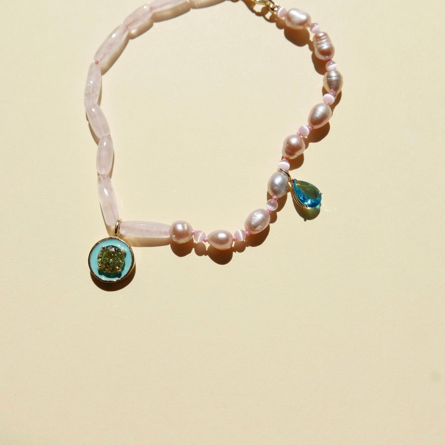 Pearl & Enamel Anklet