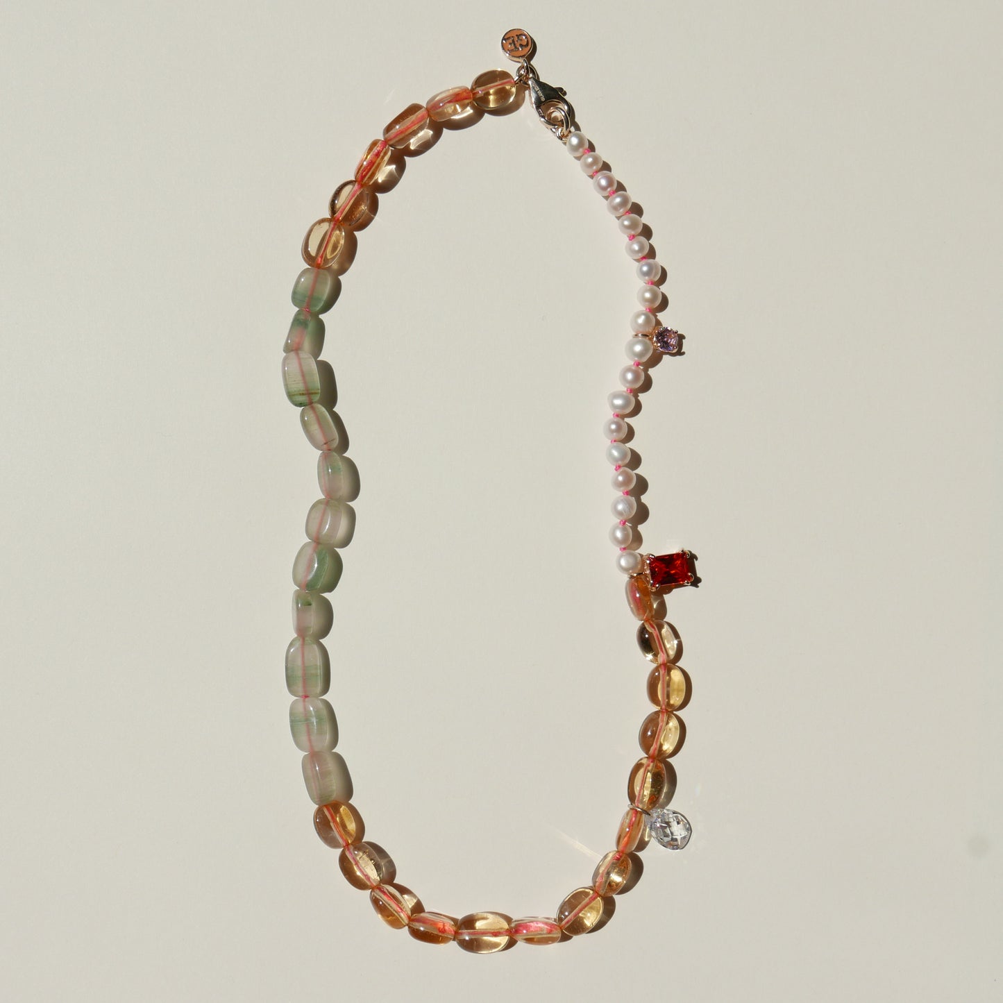 Orange Pearl Necklace 1