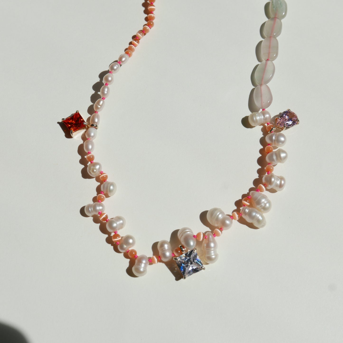 Orange Pearl Necklace 2