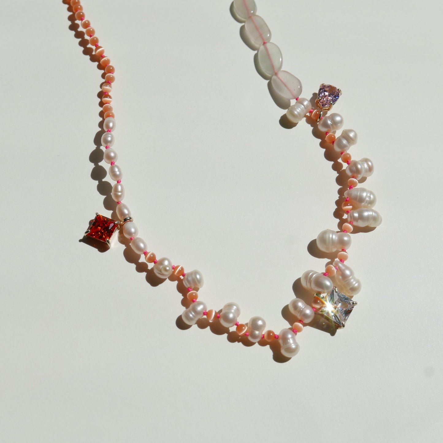 Orange Pearl Necklace 2