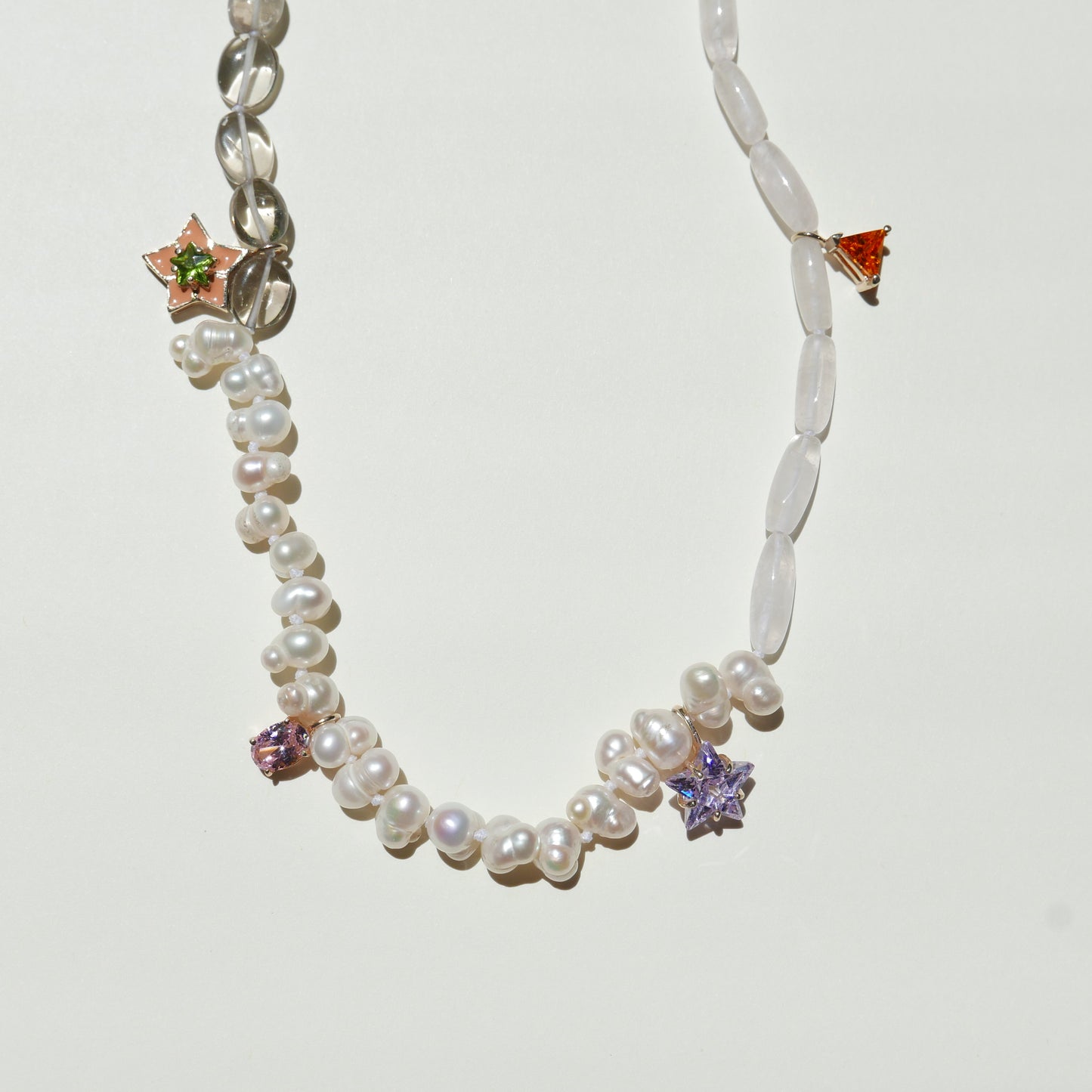 Pearl Necklace with an Enamel Star