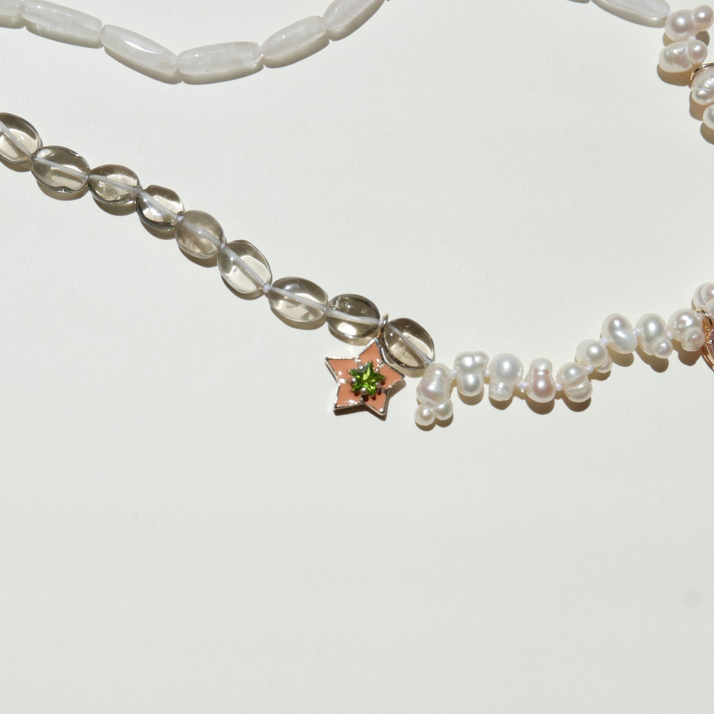 Pearl Necklace with an Enamel Star