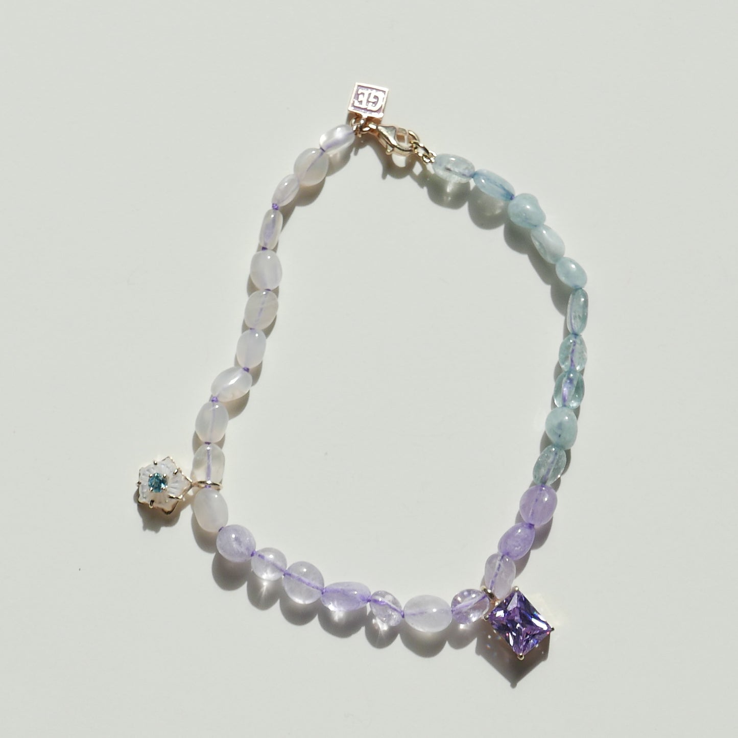 Purple Anklet with a Flower