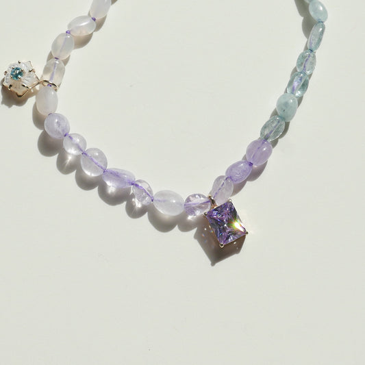 Purple Anklet with a Flower