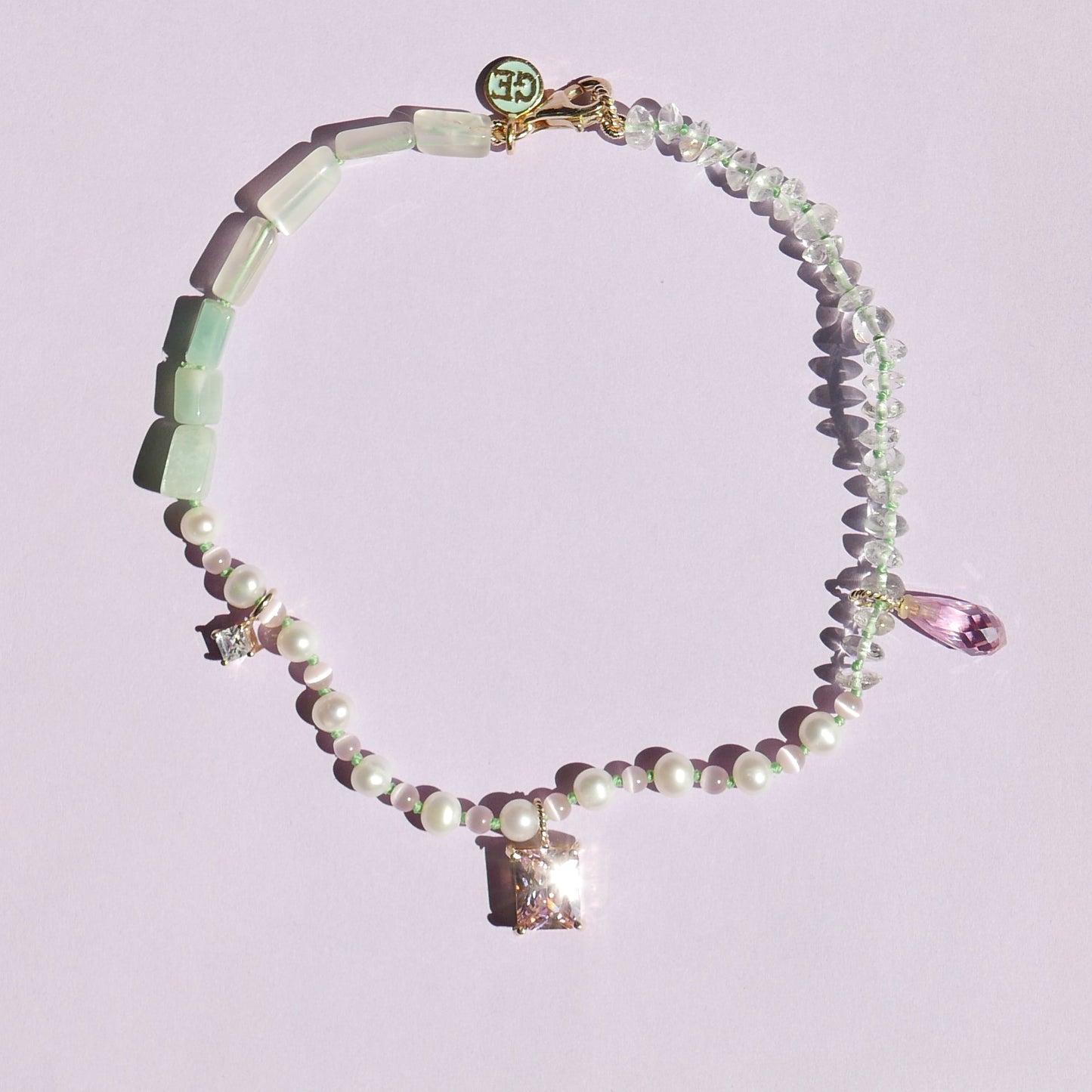 Light Green & Pearl Anklet