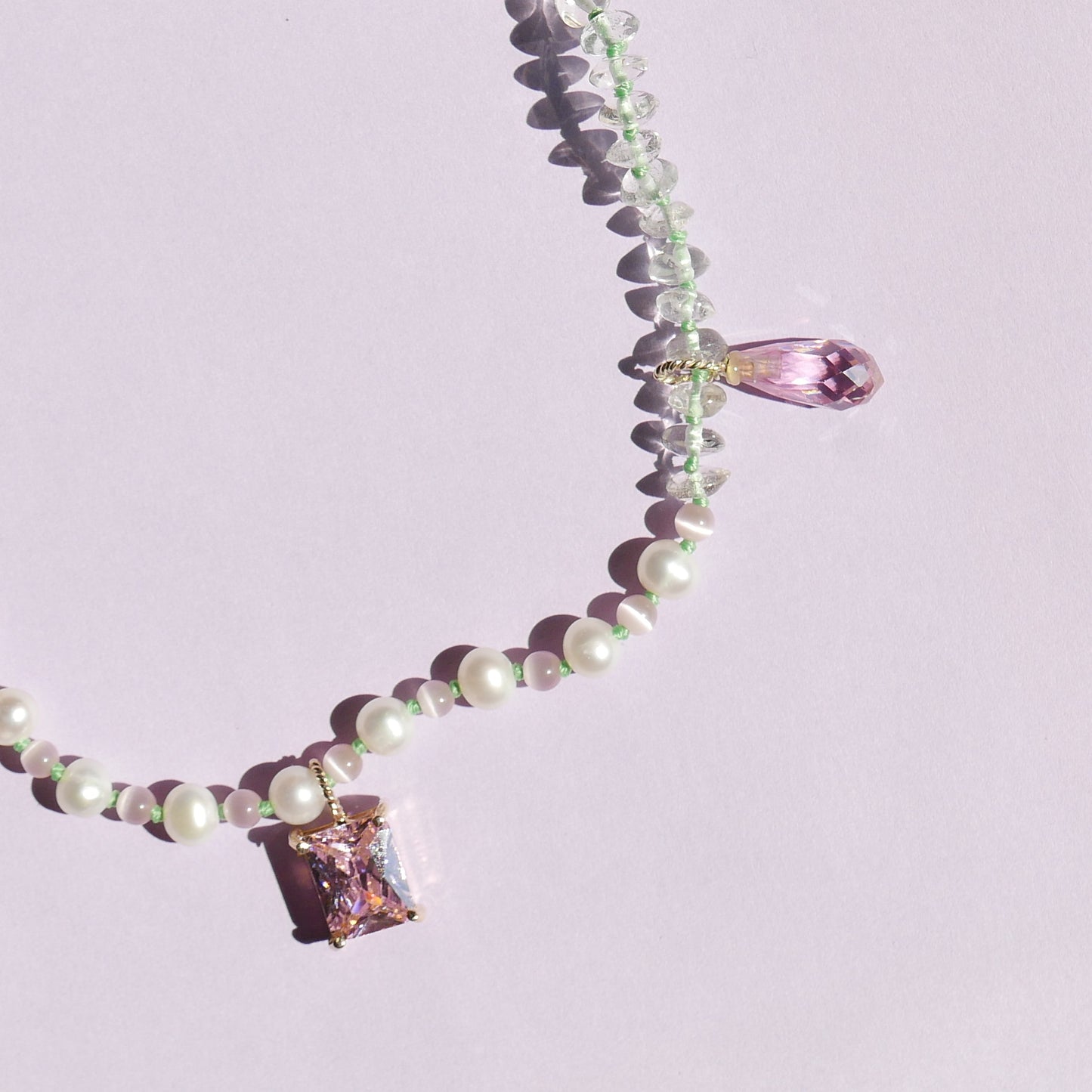 Light Green & Pearl Anklet