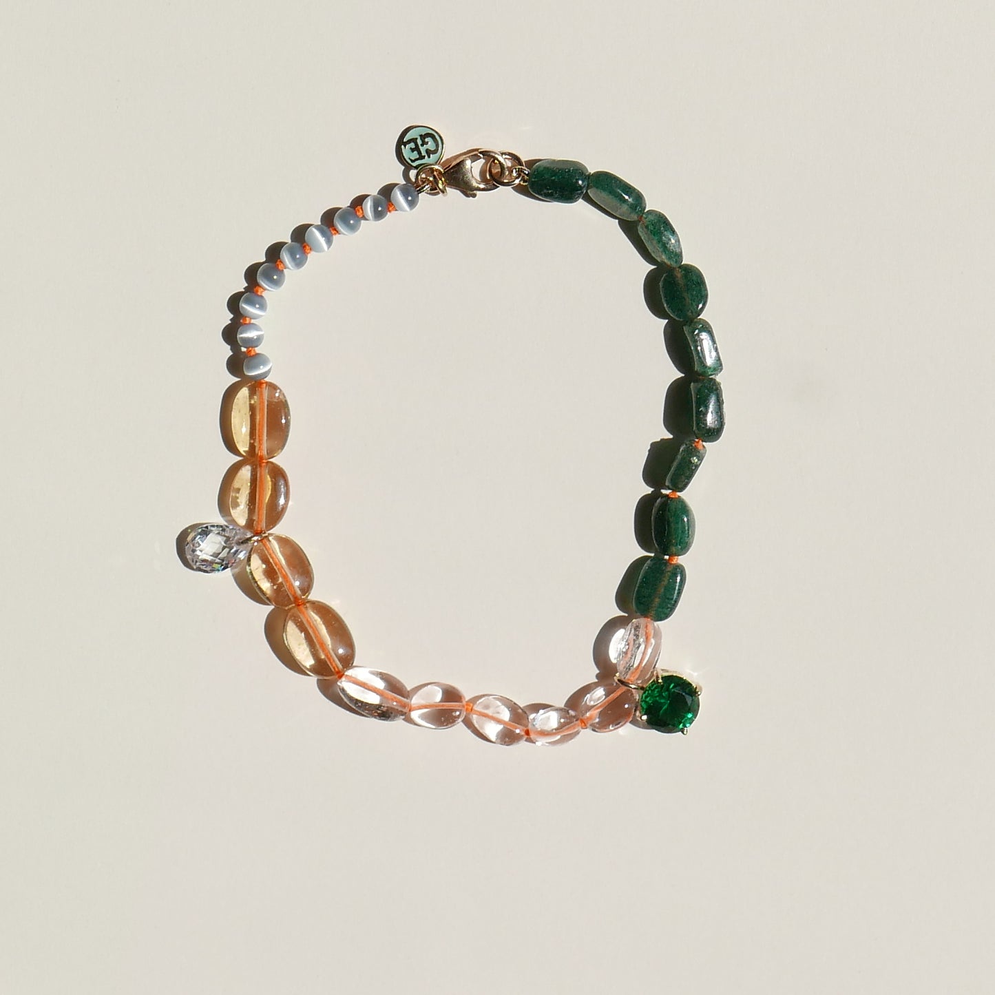 Dark Green & Orange Anklet