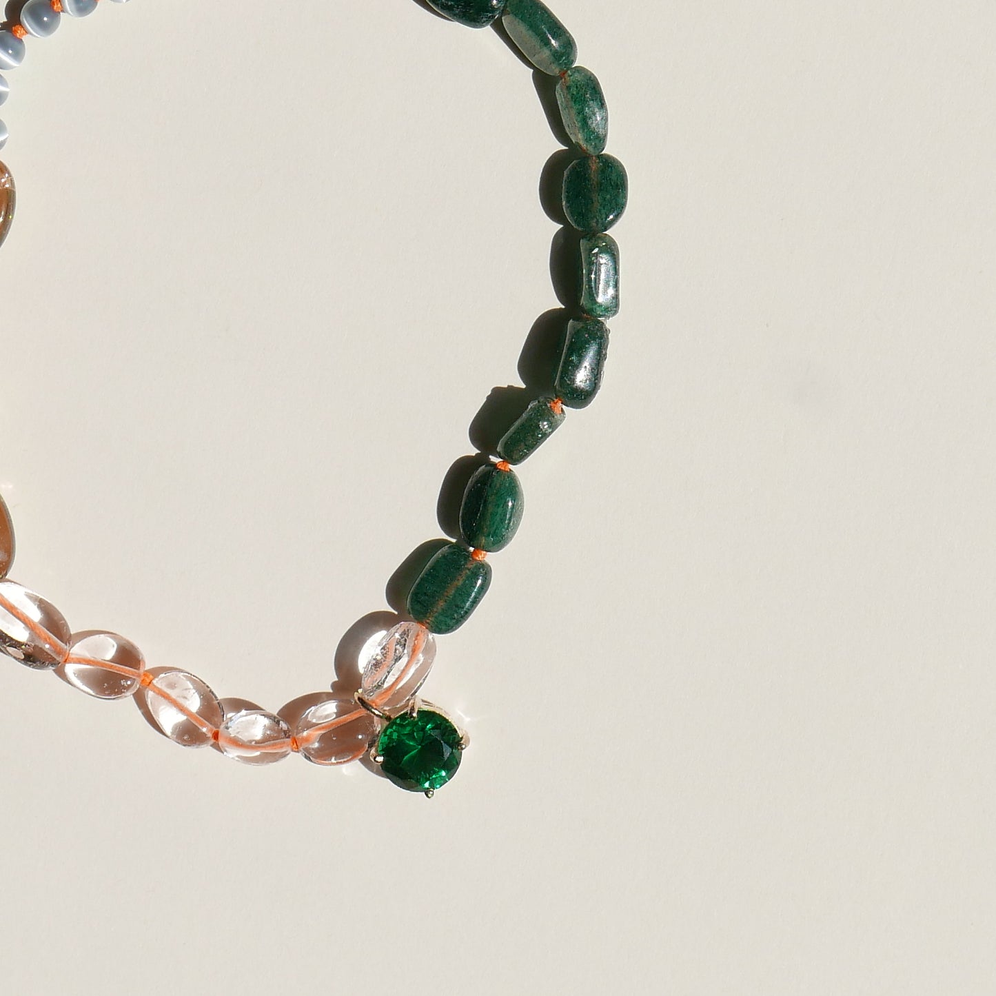 Dark Green & Orange Anklet