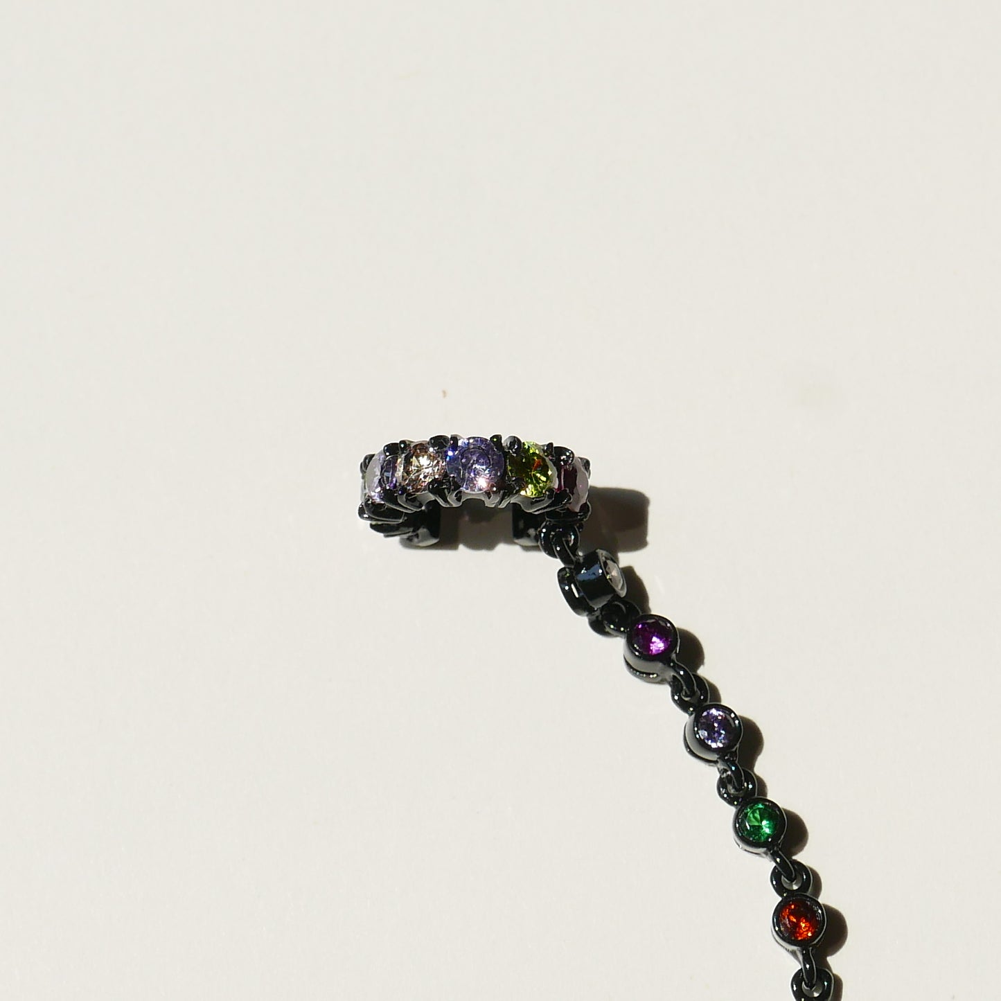 Black Electric Sling with Multicolor CZ (L)