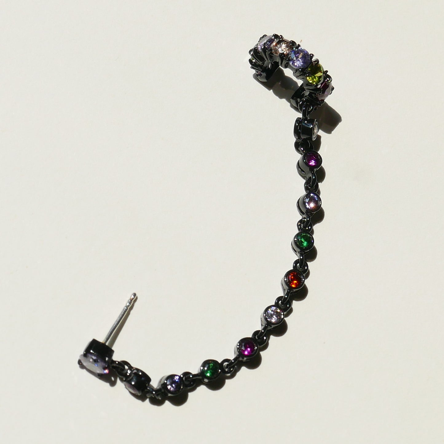 Black Electric Sling with Multicolor CZ (L)