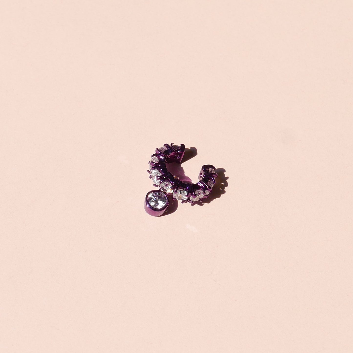 Purple Electric Earcuff with White CZ