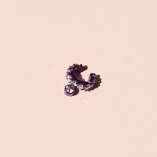 Purple Electric Earcuff with White CZ