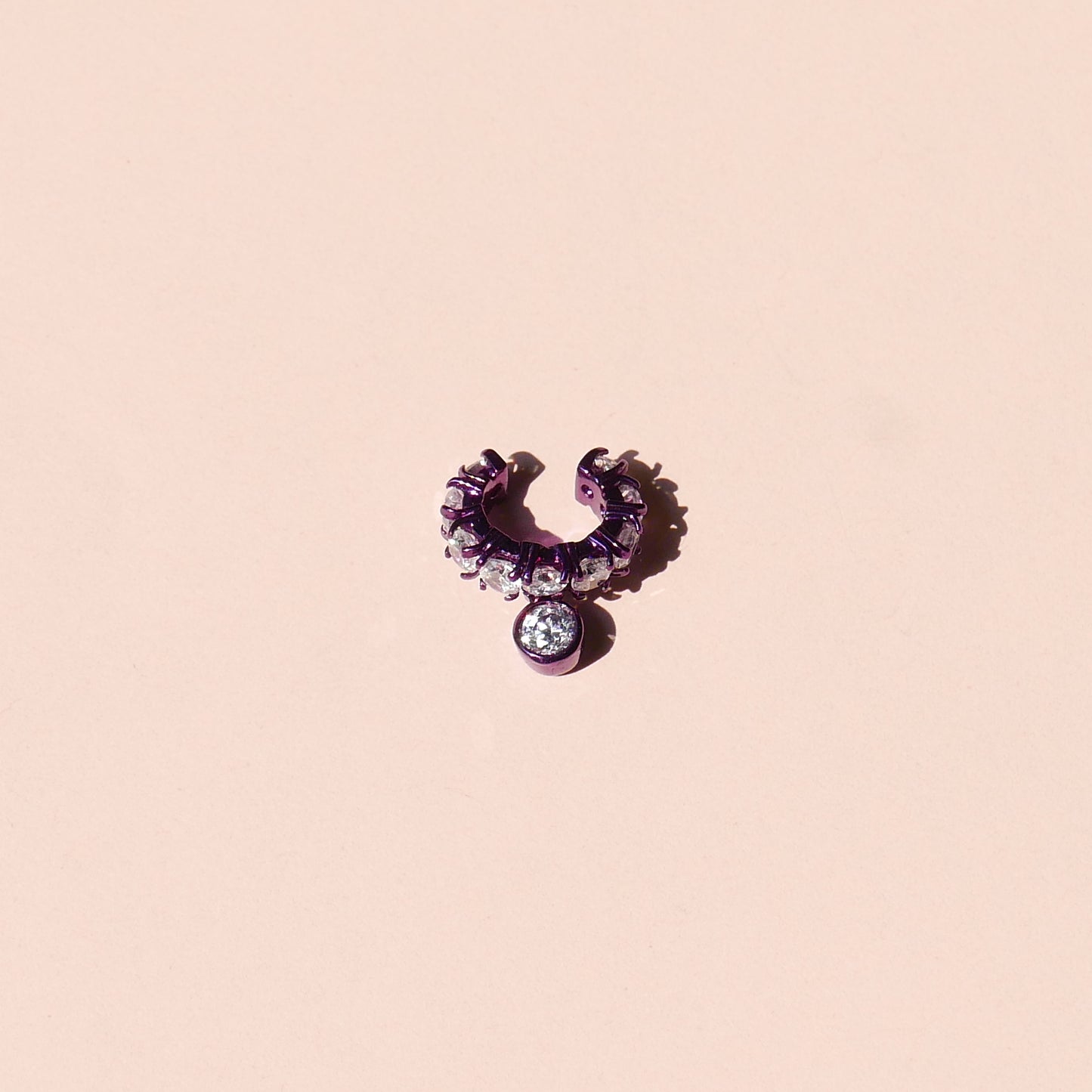 Purple Electric Earcuff with White CZ