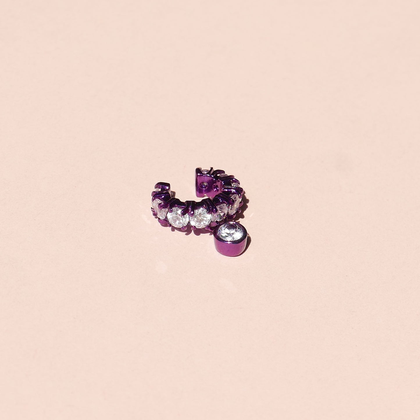 Purple Electric Earcuff with White CZ