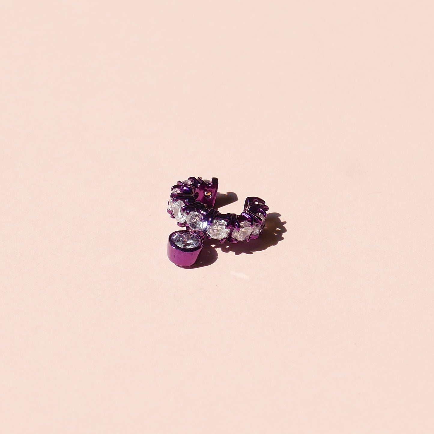 Purple Electric Earcuff with White CZ