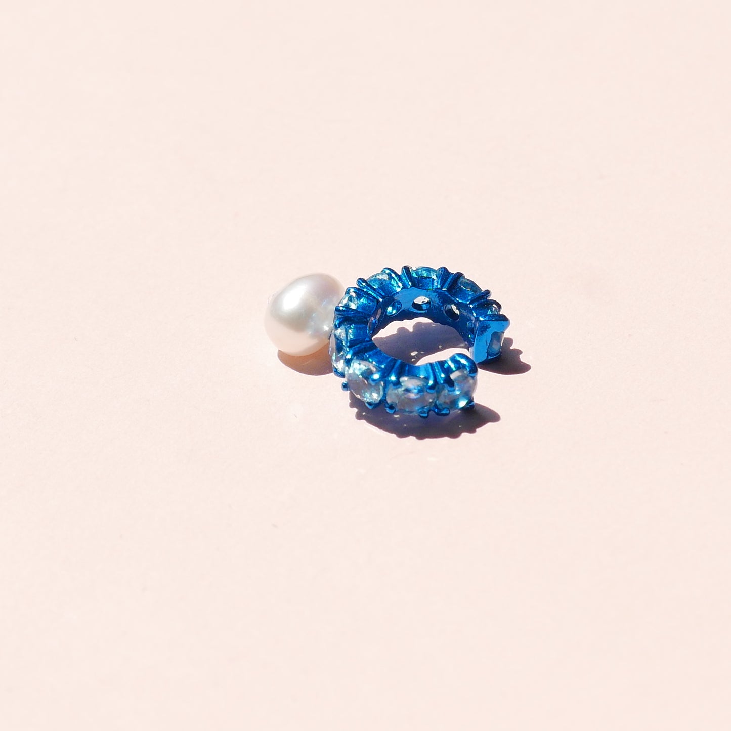 Blue Electric Earcuff with Light Blue CZ