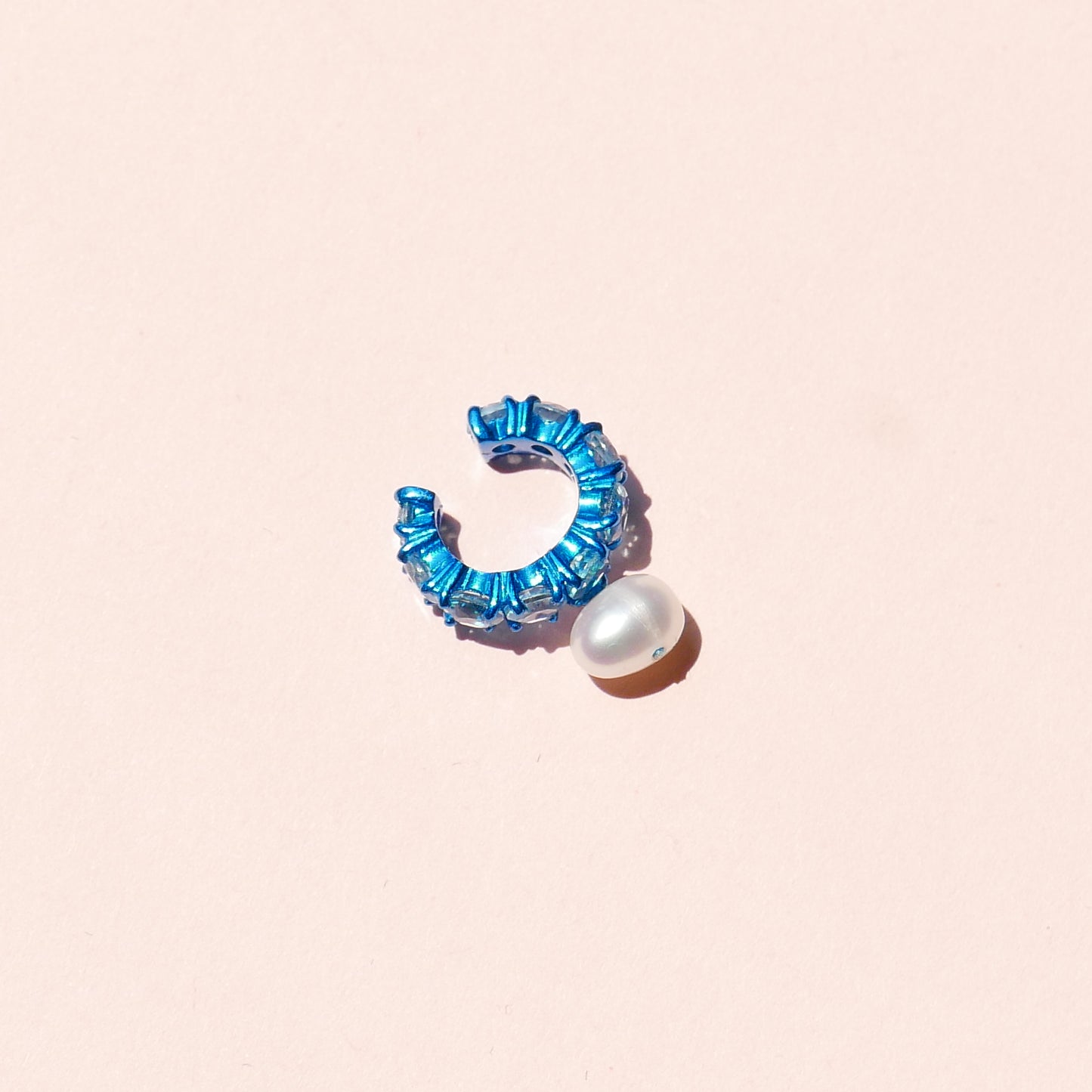 Blue Electric Earcuff with Light Blue CZ