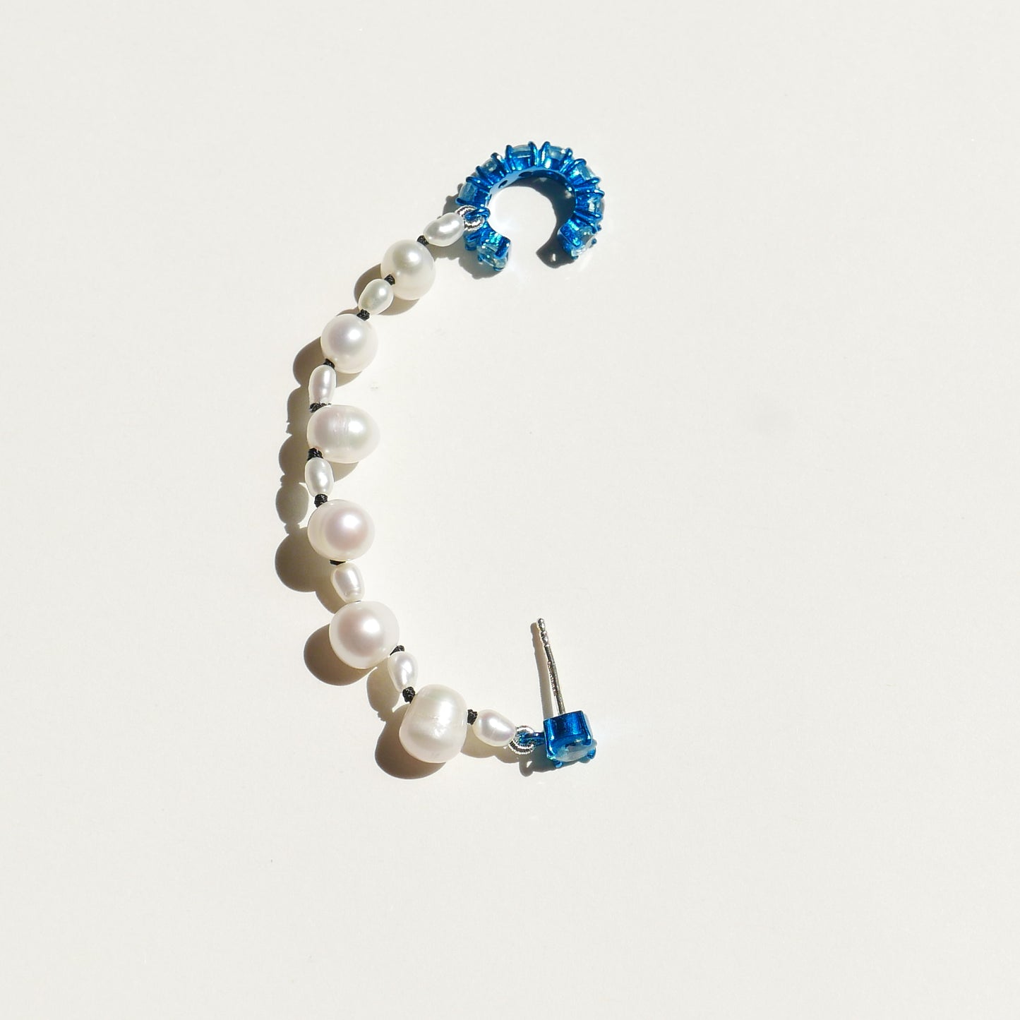 Blue Electric Pearl Sling with Light Blue Earcuff & Stud (R)