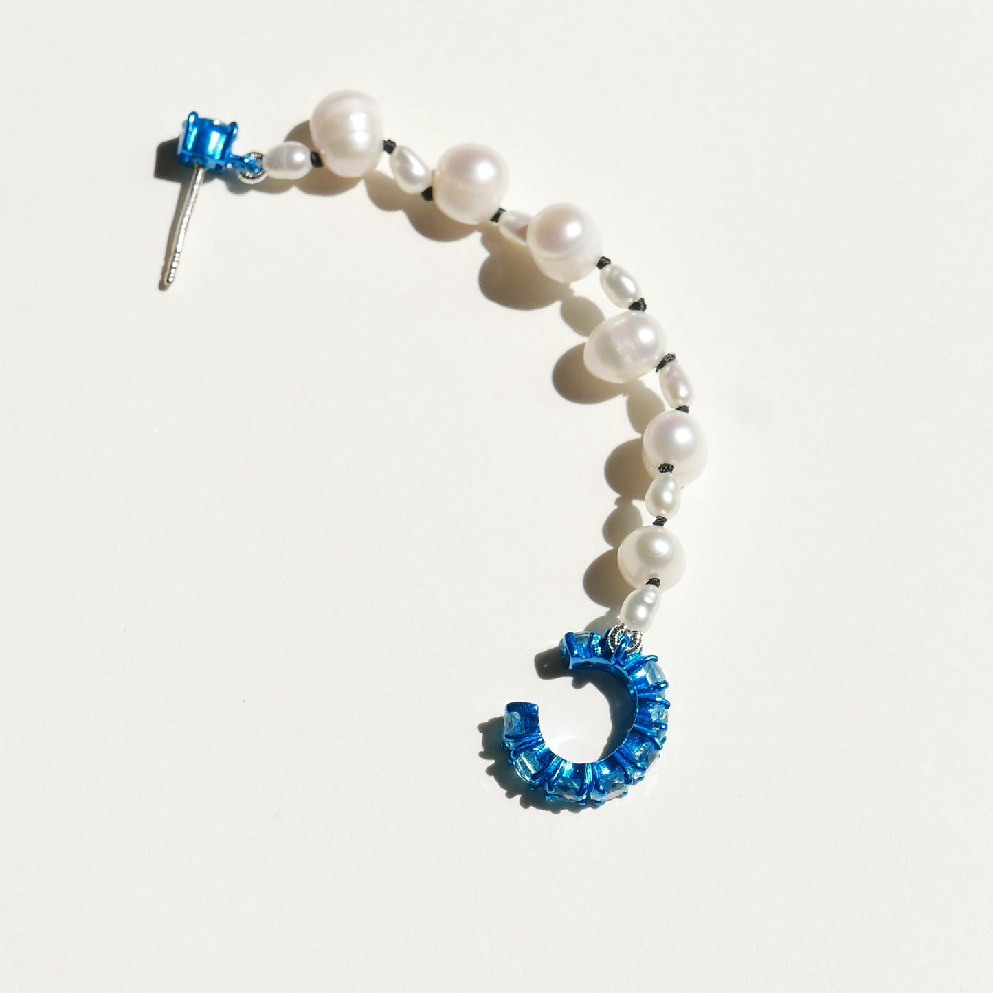 Blue Electric Pearl Sling with Light Blue Earcuff & Stud (R)