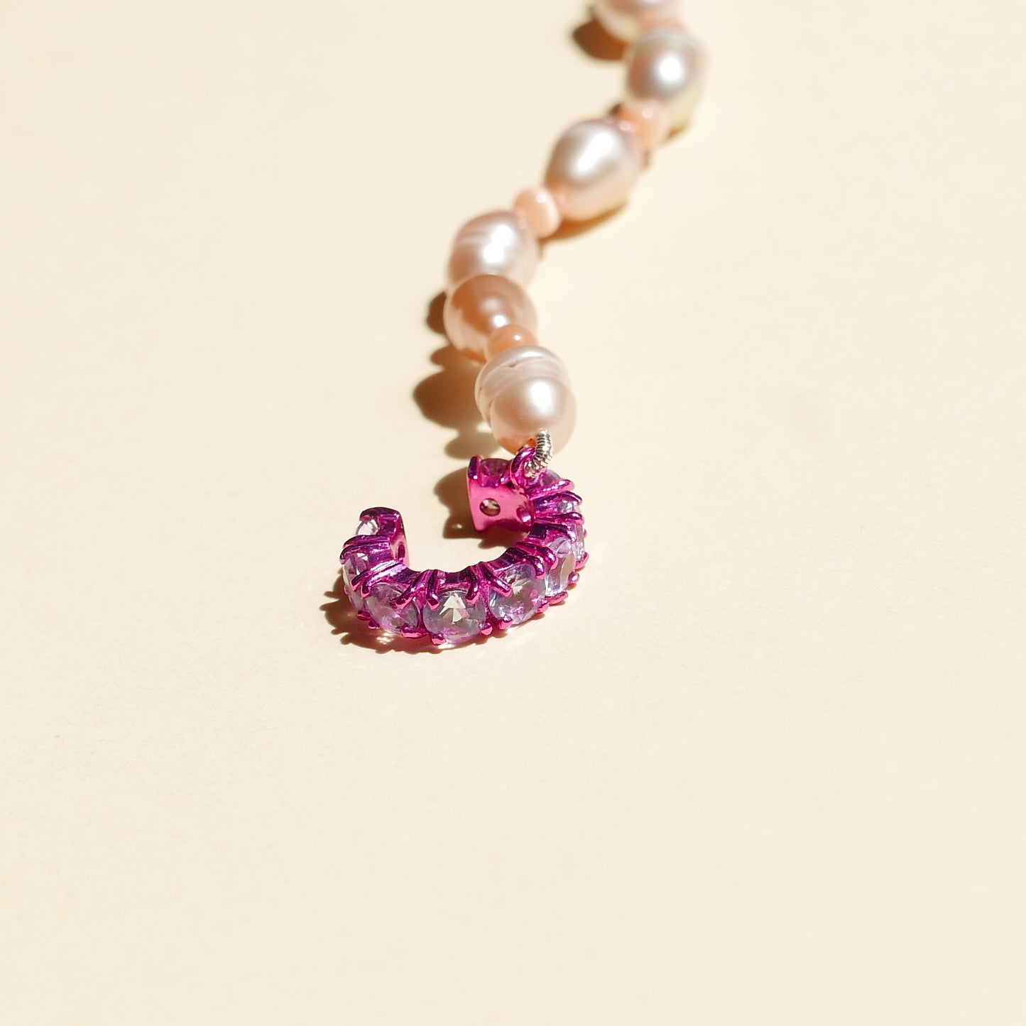 Pink Electric Pearl Sling with Light Purple CZ & a Pink Stud (R)