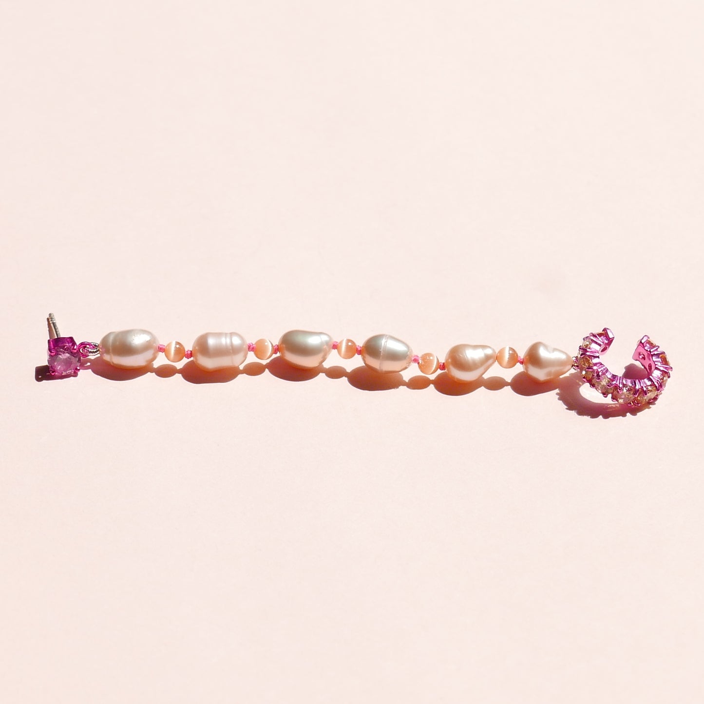 Pink Electric Pearl Sling with Yellow CZ & a Pink Stud (R)